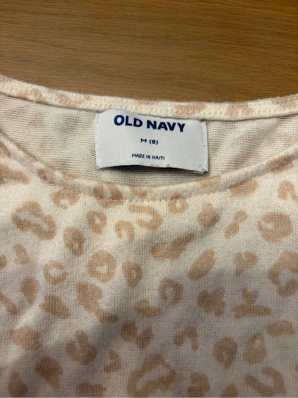 3 for $12 Old Navy Girls Cream Leopard Print Long Sleeve